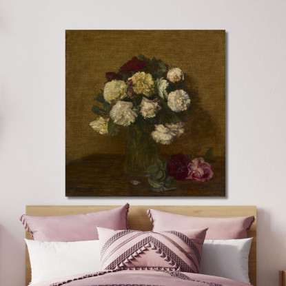 Rose In Un Vaso Henri Fantin-Latou hfl15 quadro stampato su tela