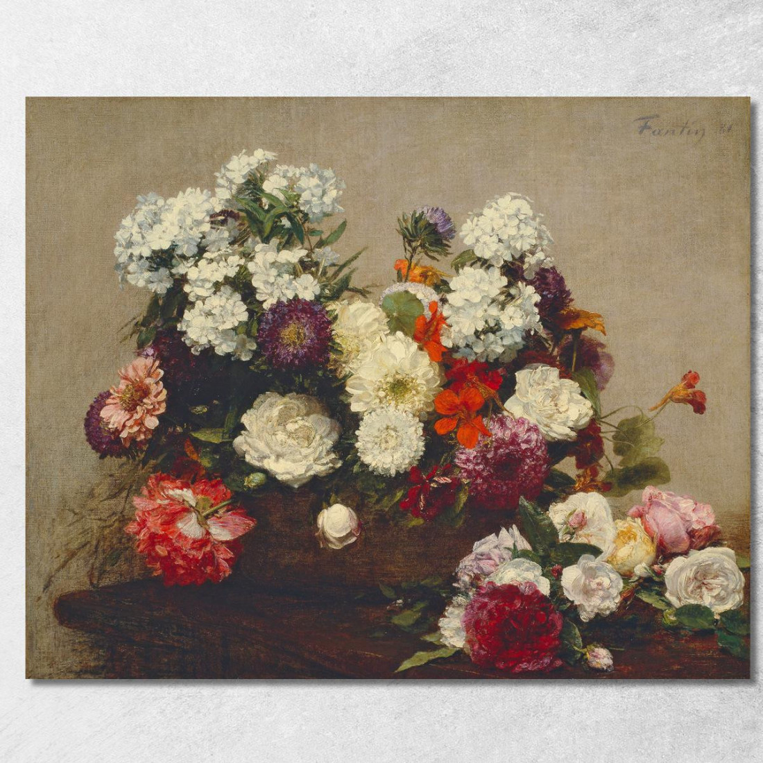 Natura Morta Con Fiori Henri Fantin-Latou hfl19 quadro stampato su tela Natura Morta Con Fiori Henri Fantin-Latou hfl19 quadro stampato su tela