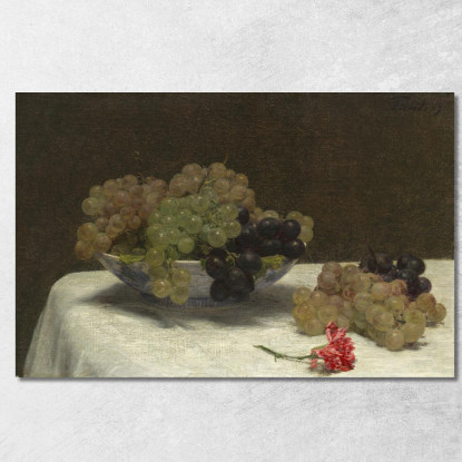 Natura Morta Con Uva E Garofano Henri Fantin-Latou hfl21 quadro stampato su tela