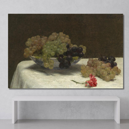 Natura Morta Con Uva E Garofano Henri Fantin-Latou hfl21 quadro stampato su tela