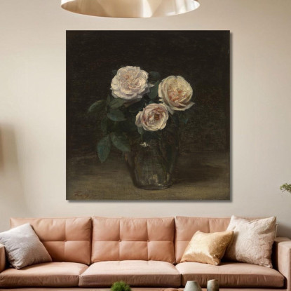 Natura Morta Con Rose Henri Fantin-Latou hfl23 quadro stampato su tela