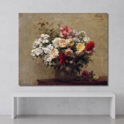 Fiori Estivi Henri Fantin-Latou hfl24 quadro stampato su tela