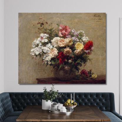 Fiori Estivi Henri Fantin-Latou hfl24 quadro stampato su tela