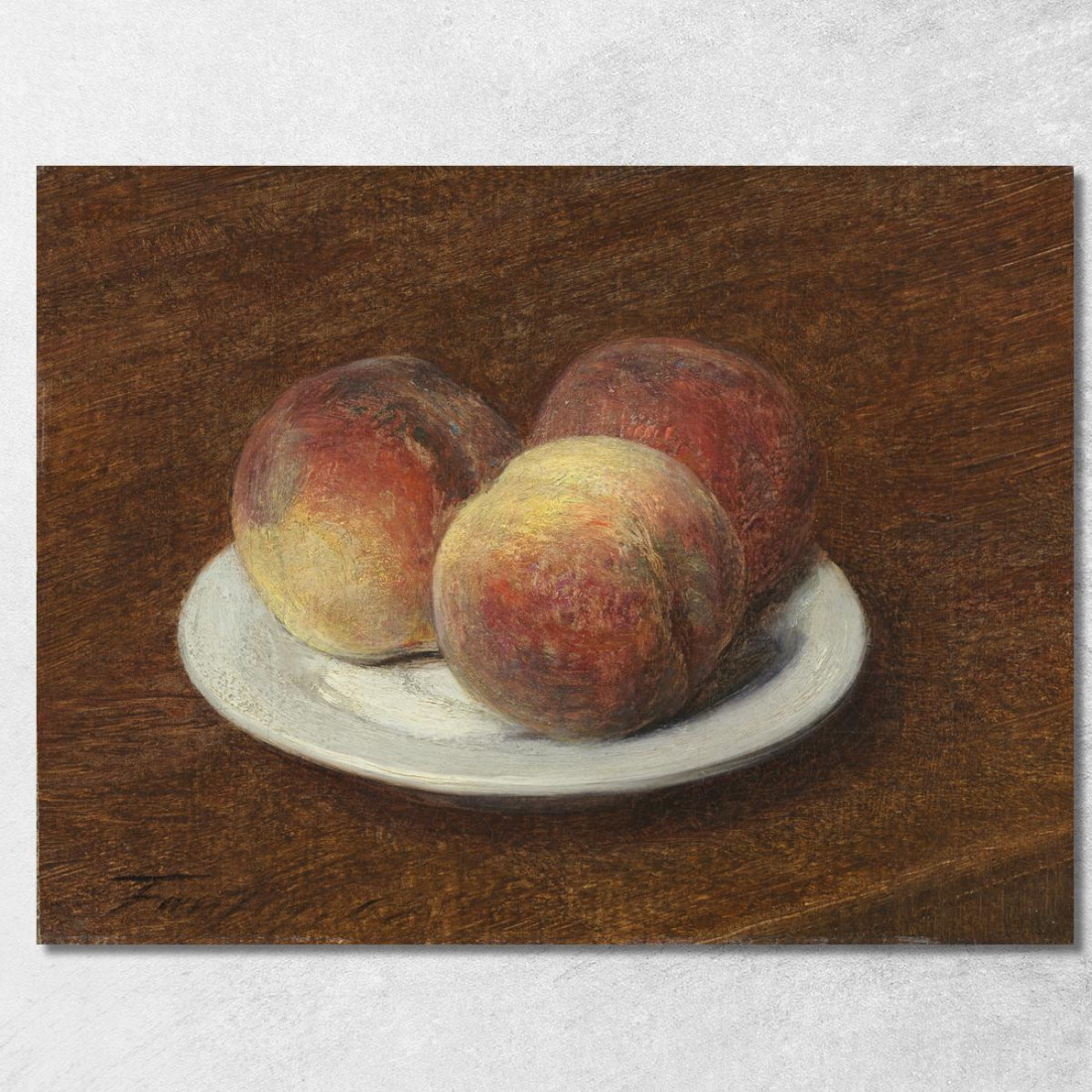 Tre Pesche Su Un Piatto Henri Fantin-Latou hfl26 quadro stampato su tela Tre Pesche Su Un Piatto Henri Fantin-Latou hfl26 quadro stampato su tela