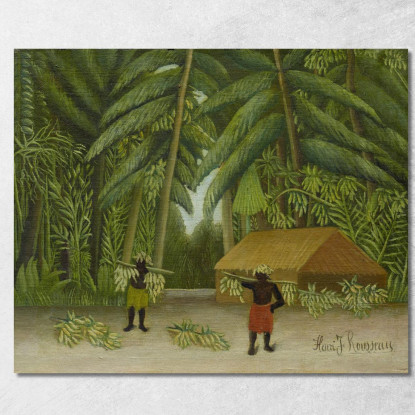 Raccolta Delle Banane Henri Rousseau hrs3 quadro stampato su tela