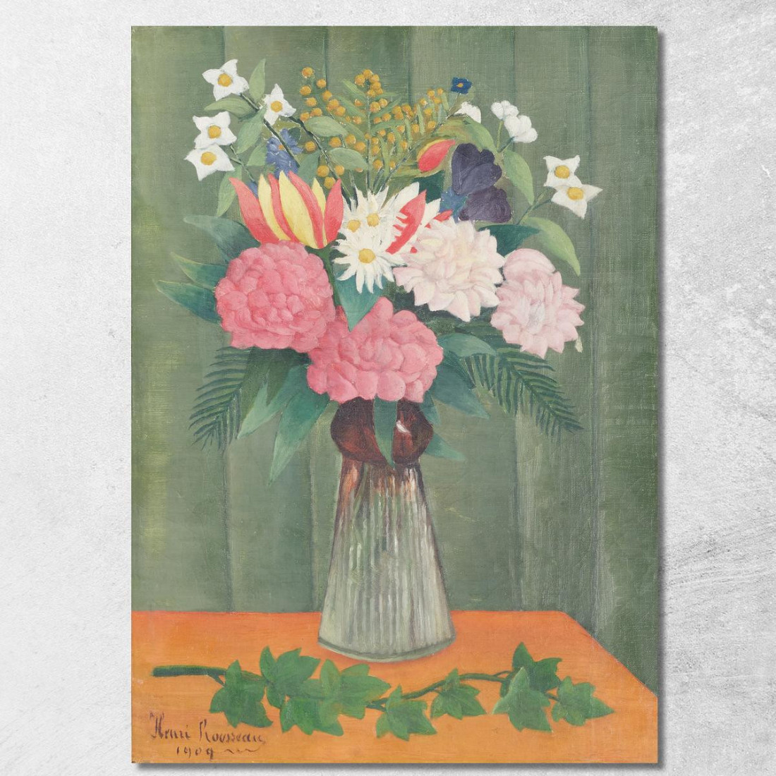 Fiori In Un Vaso Henri Rousseau hrs7 quadro stampato su tela Fiori In Un Vaso Henri Rousseau hrs7 quadro stampato su tela