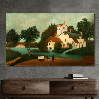 Paesaggio Con Mulino Ad Acqua Henri Rousseau hrs11 quadro stampato su tela