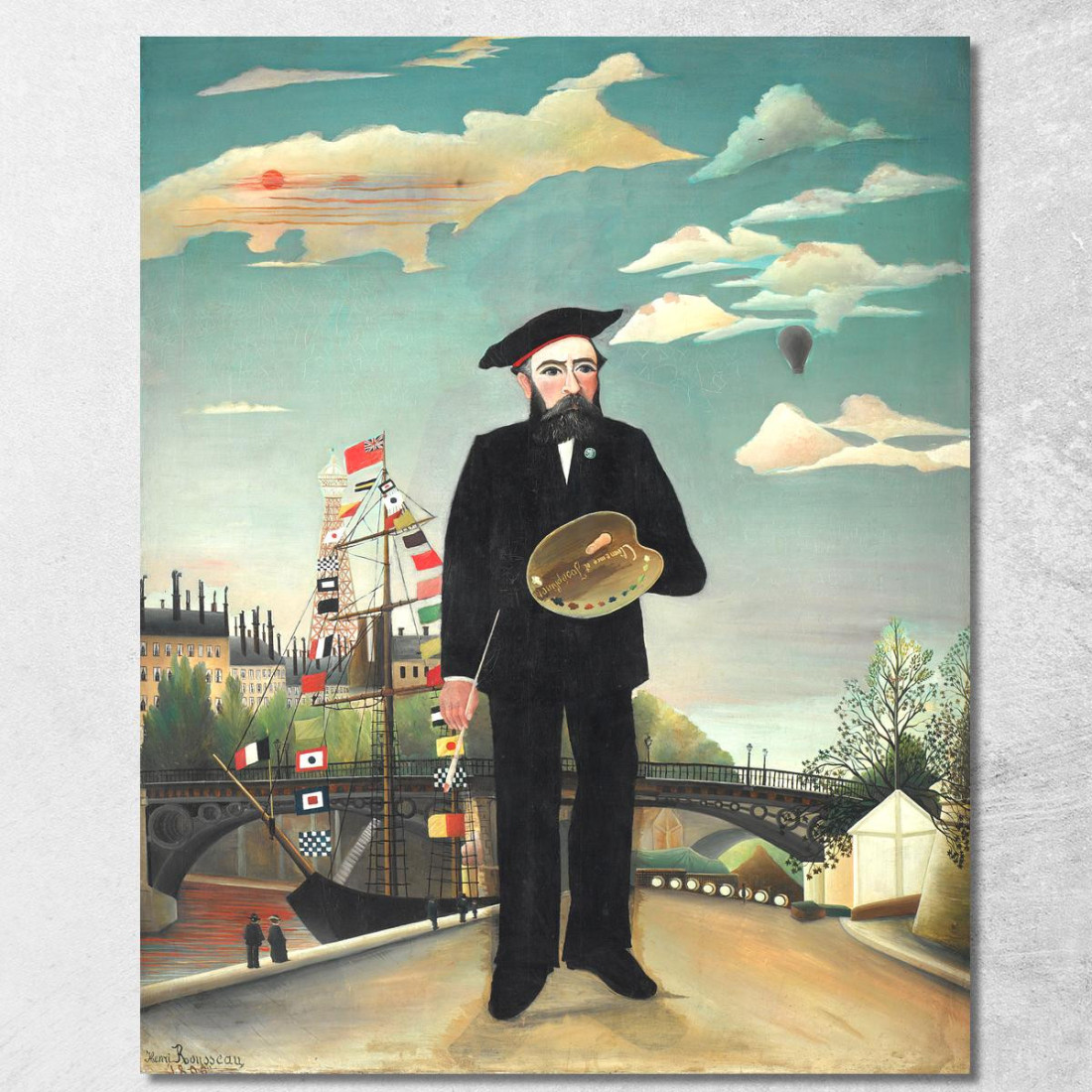 Me Stesso Ritratto Paesaggio Henri Rousseau hrs14 quadro stampato su tela Me Stesso Ritratto Paesaggio Henri Rousseau hrs14 quadro stampato su tela