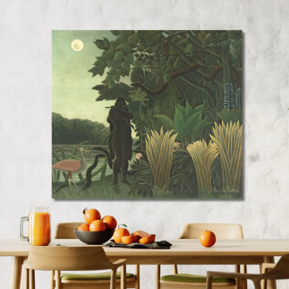 L'Incantatore Di Serpenti Henri Rousseau hrs38 quadro stampato su tela