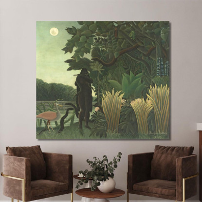 L'Incantatore Di Serpenti Henri Rousseau hrs38 quadro stampato su tela