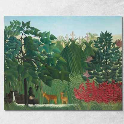 La Cascata Henri Rousseau hrs40 quadro stampato su tela