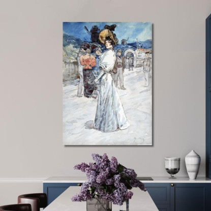 Una Parigina Fuori Dal Moulin De La Galette Henry Somm hmm2 quadro stampato su tela