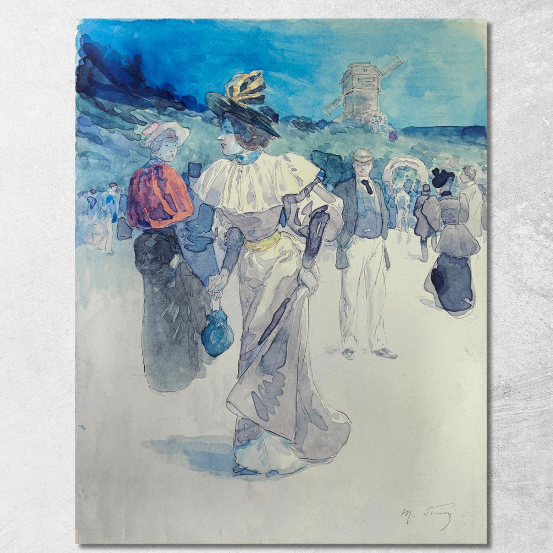 Passeggiatori Davanti Al Mulino Galette Ora 18° Arrondissement Henry Somm hmm15 quadro stampato su tela Passeggiatori Davanti Al Mulino Galette Ora 18° Arrondissement Henry Somm hmm15 quadro stampato su tela