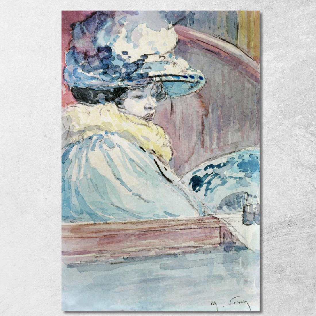 Donna In Una Loggia Henry Somm hmm19 quadro stampato su tela Donna In Una Loggia Henry Somm hmm19 quadro stampato su tela