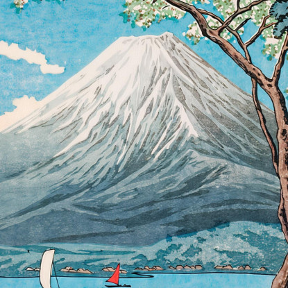 Monte Fuji Dal Lago Yamanaka Hiroaki Takahashi htk23 quadro stampato su tela