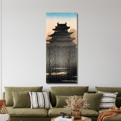 Castello Di Nagoya Hiroaki Takahashi htk26 quadro stampato su tela