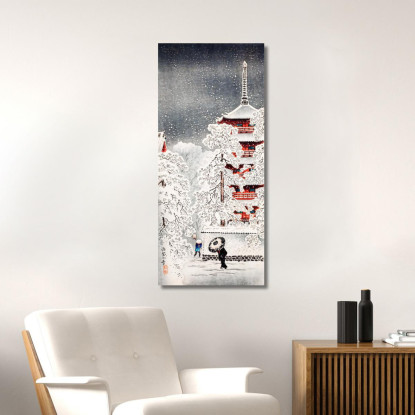 Neve Nella Provincia Di Asakusa Yedo Musashi Hiroaki Takahashi htk36 quadro stampato su tela