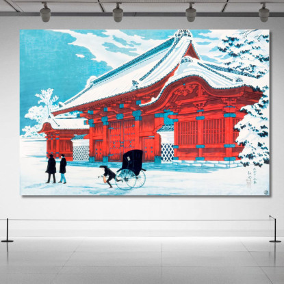 La Porta Rossa Di Hongo Nella Neve Hiroaki Takahashi htk41 quadro stampato su tela