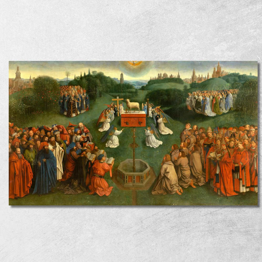 Adorazione Dell'Agnello Jan van Eyck jve4 quadro stampato su tela Adorazione Dell'Agnello Jan van Eyck jve4 quadro stampato su tela
