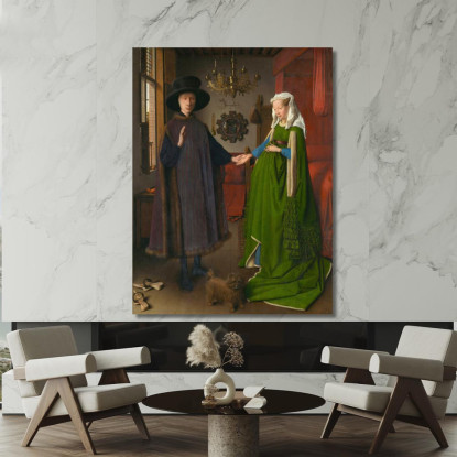 Sposo Arnolfini 2 Jan van Eyck jve5 quadro stampato su tela