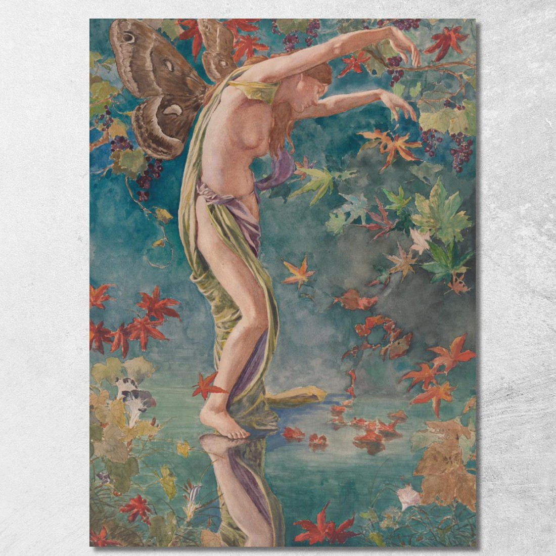 Foglie Sparse Autunnali John La Farge jlf2 quadro stampato su tela Foglie Sparse Autunnali John La Farge jlf2 quadro stampato su tela