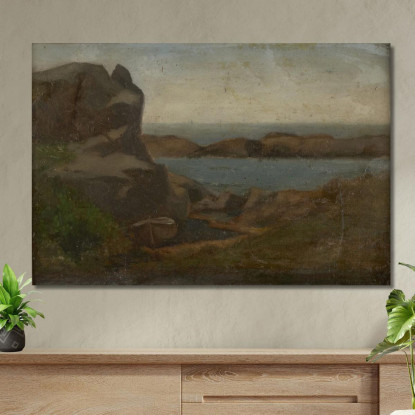 Vecchia Spiaggia Di Boathouse Newport John La Farge jlf18 quadro stampato su tela