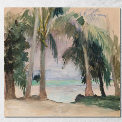 Palme Sul Mare John La Farge jlf19 quadro stampato su tela