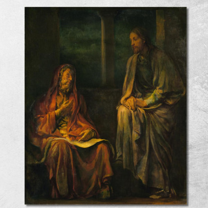 Visita Di Nicodemo A Cristo John La Farge jlf41 quadro stampato su tela