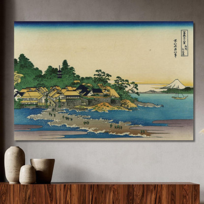 Enoshima Nella Provincia Di Sagami katsushika hokusai khk14 quadro stampato su tela