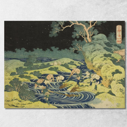 Pesca Con La Torcia Nella Provincia Di Kai katsushika hokusai khk22 quadro stampato su tela