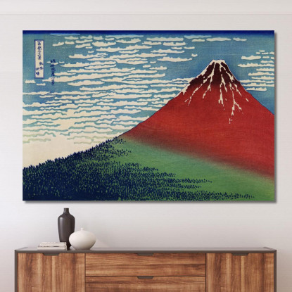 Vento Sottile Mattina Limpida katsushika hokusai khk32 quadro stampato su tela