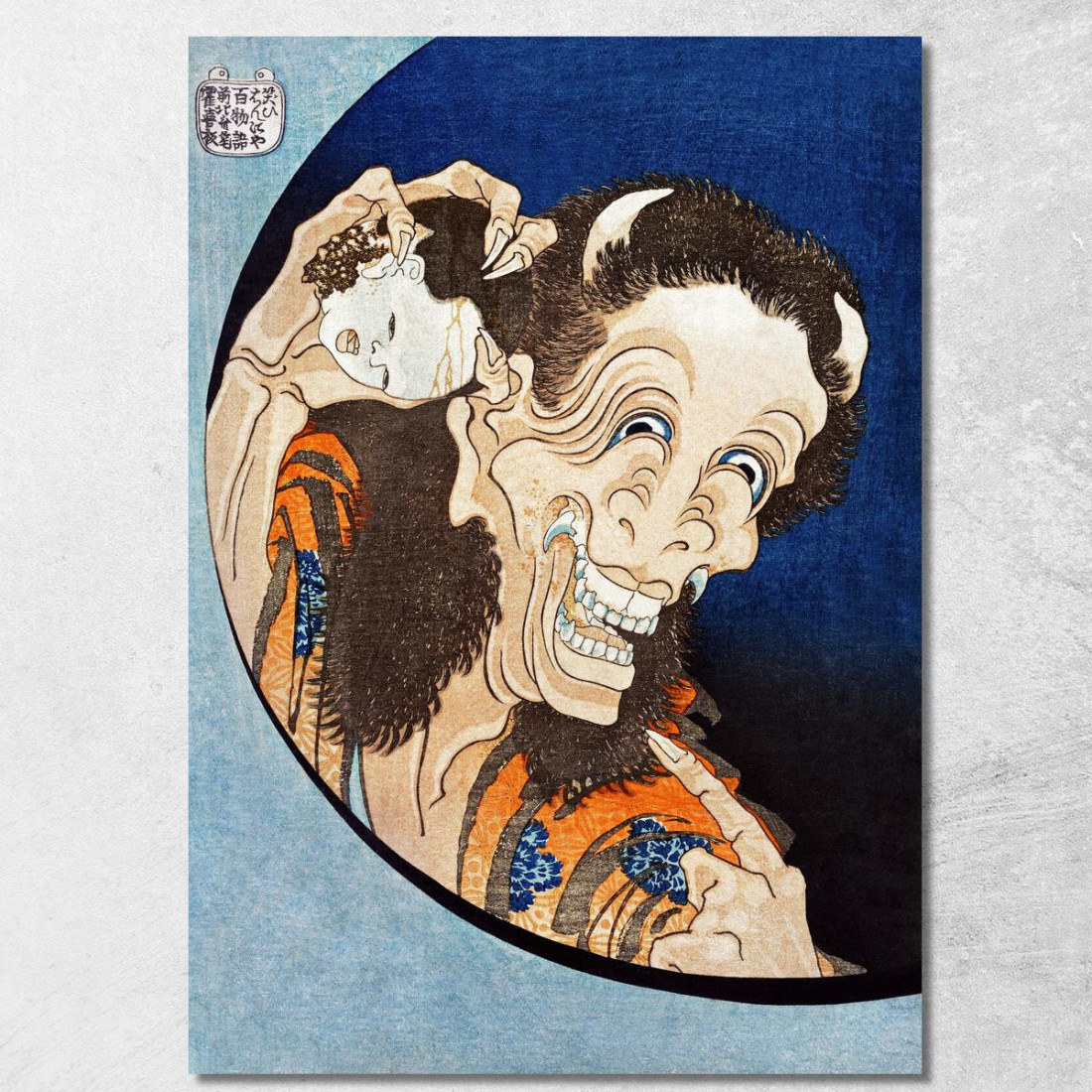 Demone Che Ride katsushika hokusai khk36 quadro stampato su tela