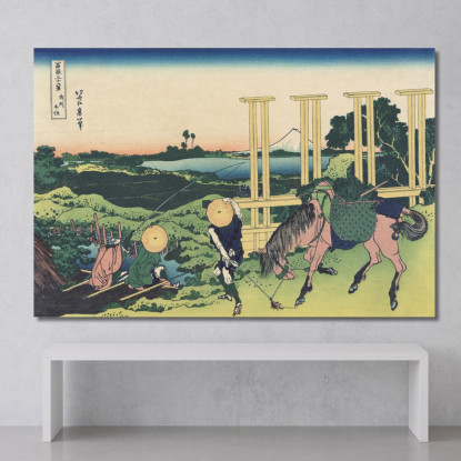 Provincia Di Senju E Musashi katsushika hokusai khk60 quadro stampato su tela