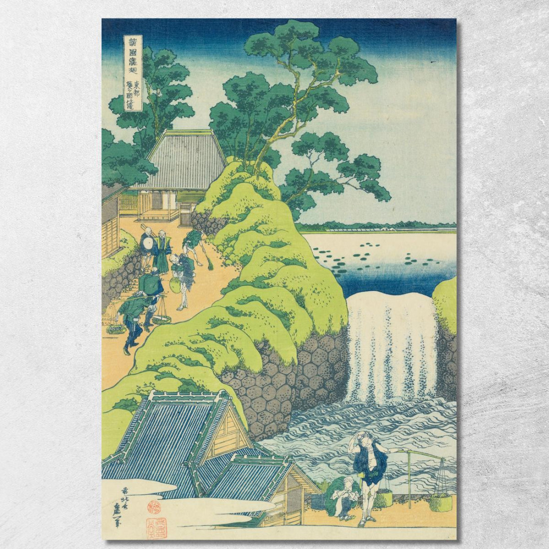 Le Cascate Di Aoigaoka Nella Capitale Orientale katsushika hokusai khk78 quadro stampato su tela