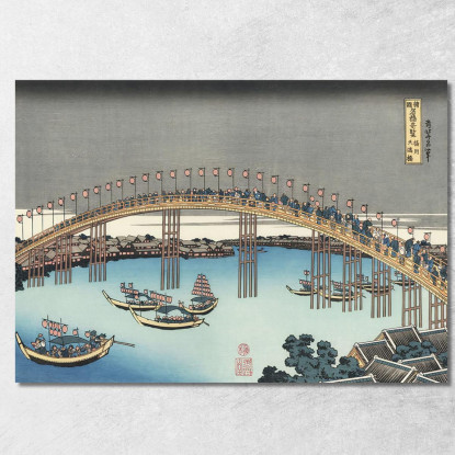 Il Festival Delle Lanterne Sul Ponte Temma katsushika hokusai khk79 quadro stampato su tela