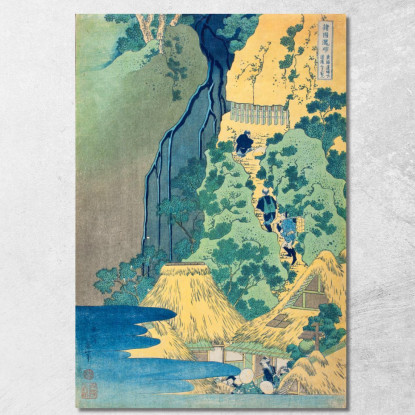 Santuario Kannon Alle Cascate Kiyo Sakanoshita Tokaido katsushika hokusai khk105 quadro stampato su tela