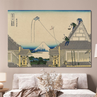 Koto Suruga-Cho Mitsu Miseryakuzu katsushika hokusai khk106 quadro stampato su tela