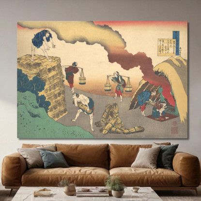 Poesia Di Gon-Chunagon Sadaie katsushika hokusai khk109 quadro stampato su tela