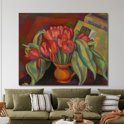 Natura Morta Con Tulipani Rossi Mark Gertler mgr25 quadro stampato su tela