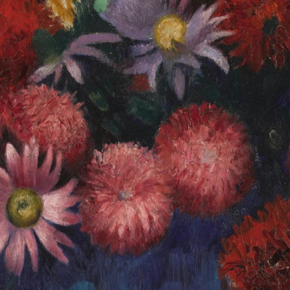 Natura Morta Con Dalie E Margherite In Un Vaso Blu Mark Gertler mgr26 quadro stampato su tela