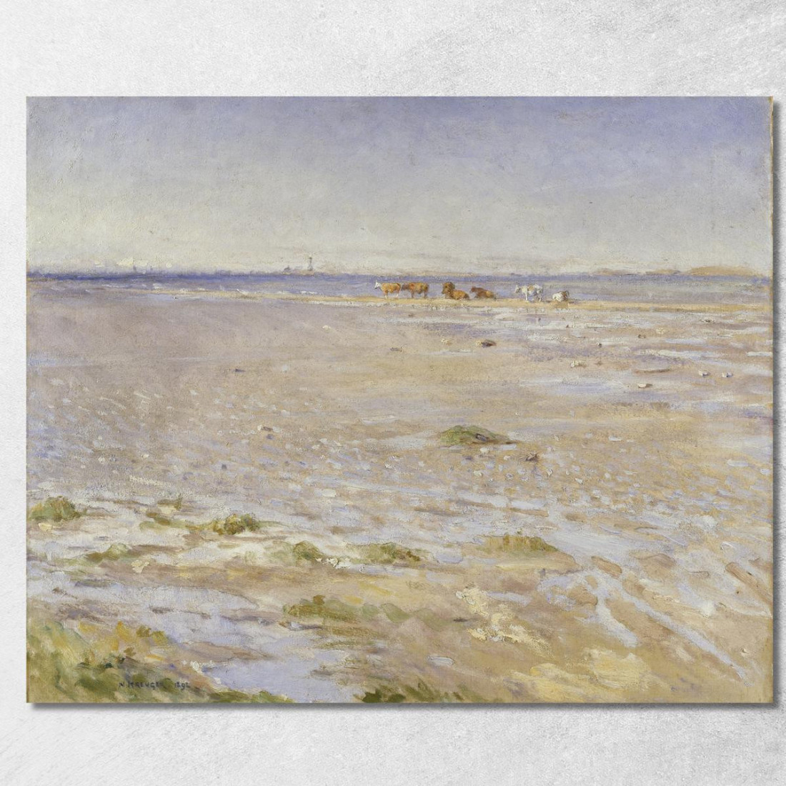 Scena Costiera. Motivo Di Varberg Nils Kreuger nkr9 quadro stampato su tela Scena Costiera. Motivo Di Varberg Nils Kreuger nkr9 quadro stampato su tela