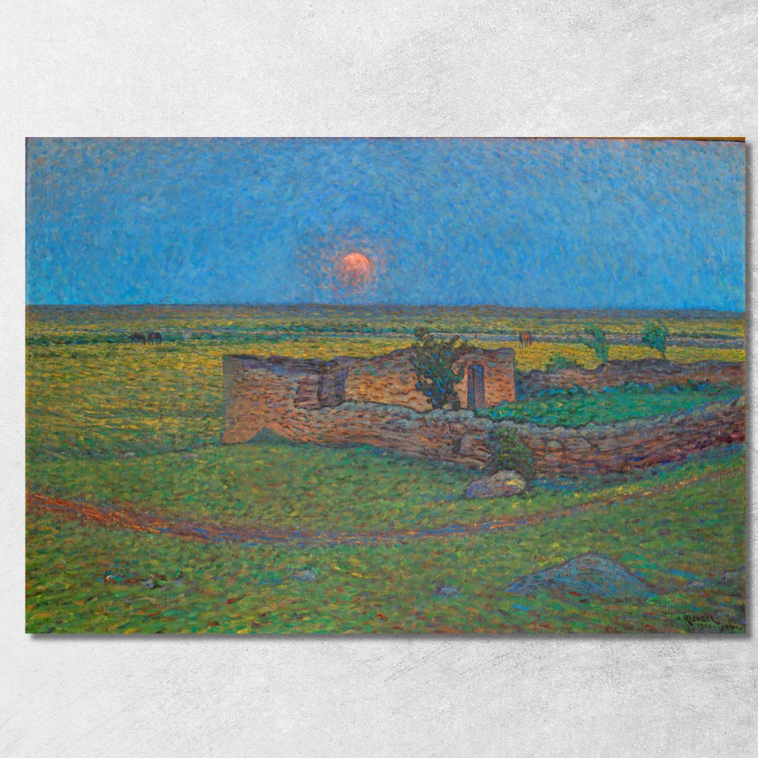 Luna Che Sorge Su Öland Nils Kreuger nkr37 quadro stampato su tela Luna Che Sorge Su Öland Nils Kreuger nkr37 quadro stampato su tela