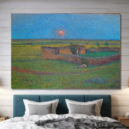 Luna Che Sorge Su Öland Nils Kreuger nkr37 quadro stampato su tela