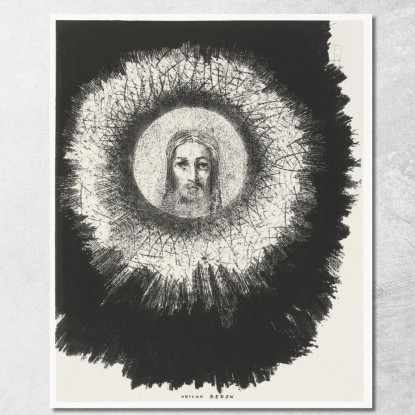 E Il Volto Di Cristo Brillò Nel Disco Del Sole Odilon Redon ord6 quadro stampato su tela