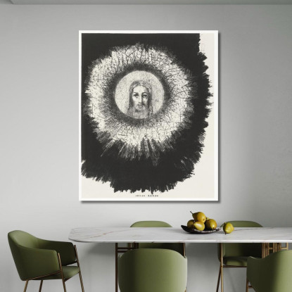 E Il Volto Di Cristo Brillò Nel Disco Del Sole Odilon Redon ord6 quadro stampato su tela