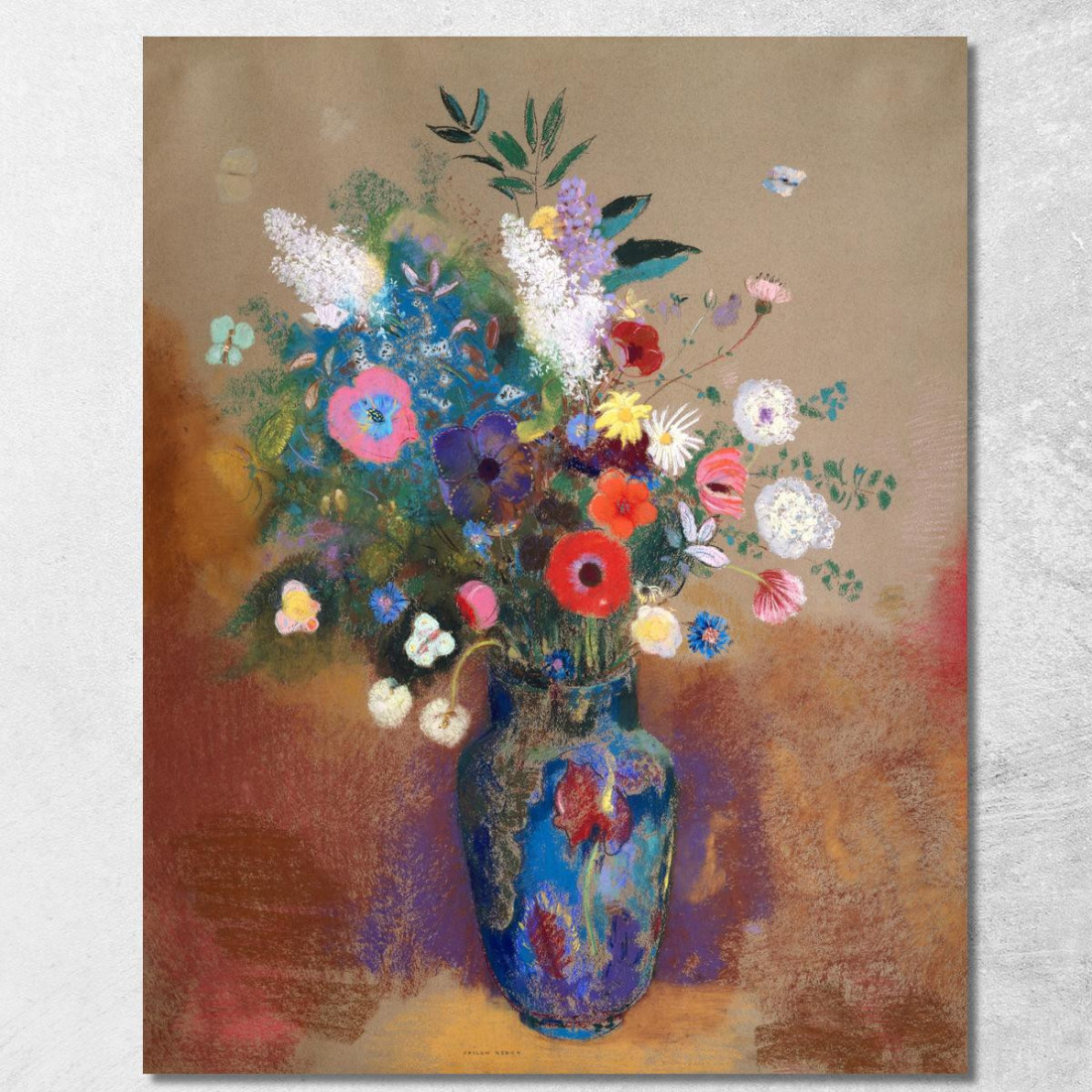 Mazzo Di Fiori Odilon Redon ord11 quadro stampato su tela Mazzo Di Fiori Odilon Redon ord11 quadro stampato su tela