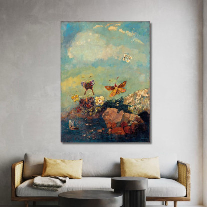 Farfalle Odilon Redon ord14 quadro stampato su tela