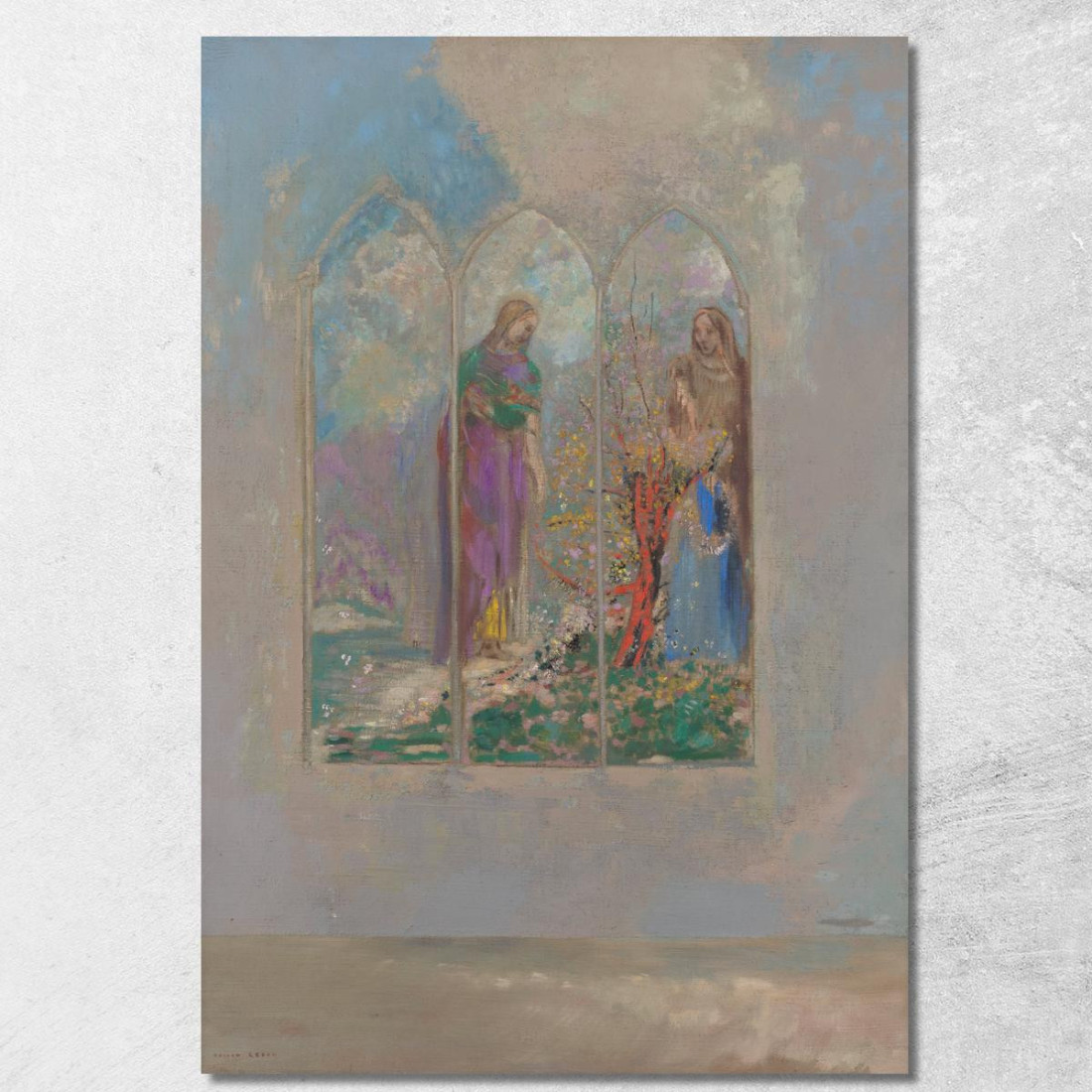 Devozione Vicino A Un Cespuglio Rosso Odilon Redon ord18 quadro stampato su tela Devozione Vicino A Un Cespuglio Rosso Odilon Redon ord18 quadro stampato su tela