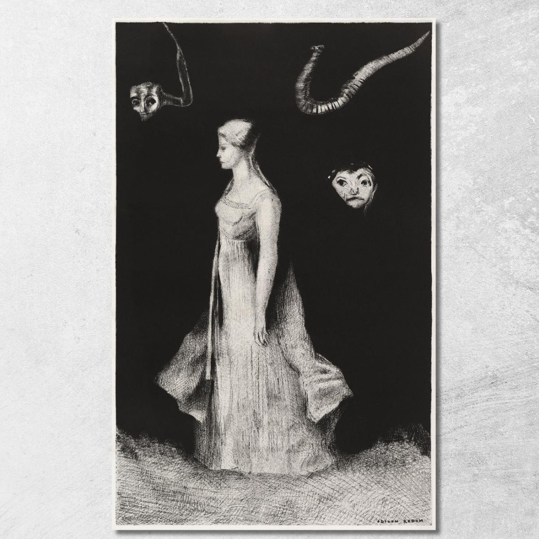 Inquietante Odilon Redon ord27 quadro stampato su tela Inquietante Odilon Redon ord27 quadro stampato su tela
