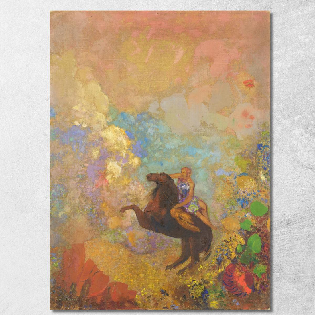 Musa Su Pegaso Odilon Redon ord45 quadro stampato su tela Musa Su Pegaso Odilon Redon ord45 quadro stampato su tela
